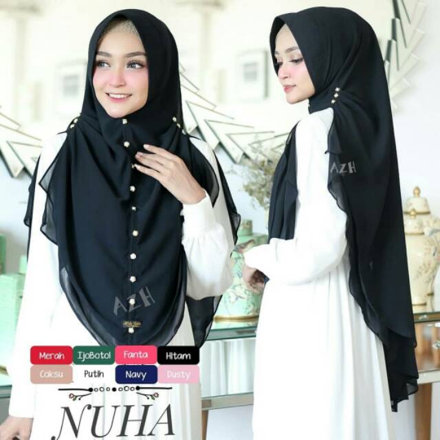 Khimar Syari Hijab Terbaru - Jilbab Khimar Nuha Double Layer Termurah