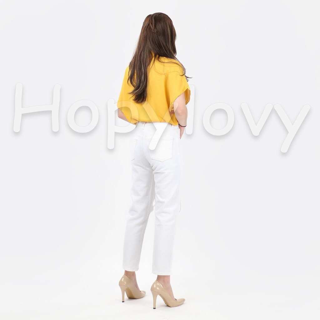 HOPYLOVY SALE - Celana Boyfriend Jeans Wanita Destroy Elvina