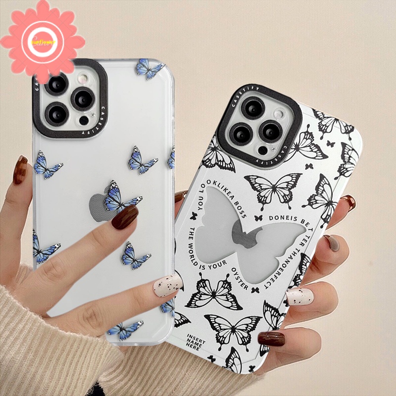 Butterfly Soft Case Tpu Transparan Motif Kupu-Kupu Untuk iPhone 7 8 6 6s plus X XR XS max 11 12 13 pro max SE 2020