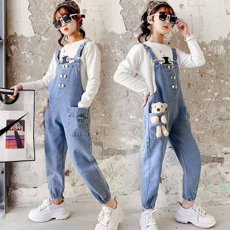 Baju Overall Boneka Bear Anak Perempuan