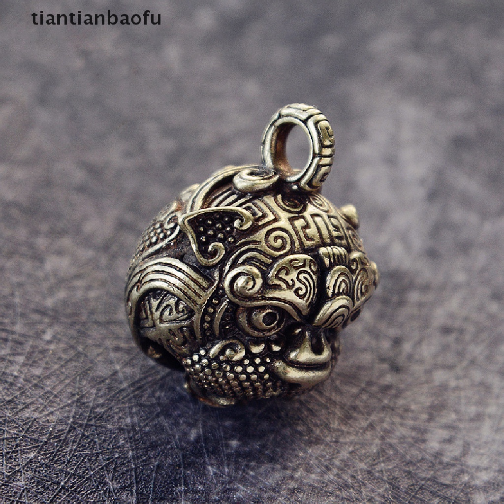 [tiantianbaofu] Brass big-eyed brave bell head-driven antiques and old accessories Boutique