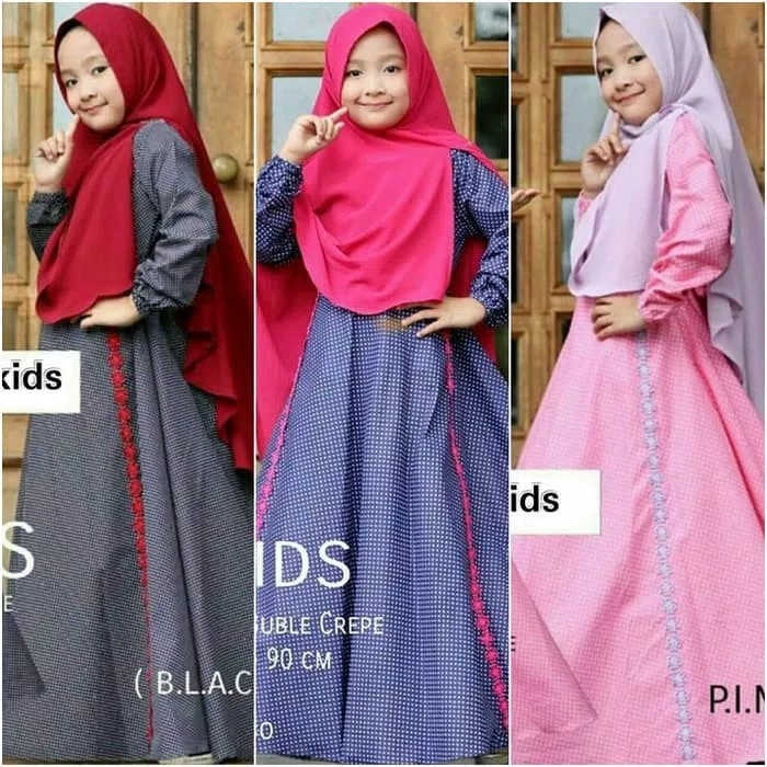 GAMIS ANAK 8-11 TAHUN ALINKA ( NAVY PINK MAROON )
