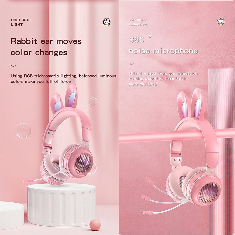 Gaming Bluetooth Headphone TWS Deep Bass Wireless Headphone with Built-in Mic Soft Earmuff RGB LED Lights FM Headset Music Stereo Headphones for PS5/ PS4/ PC