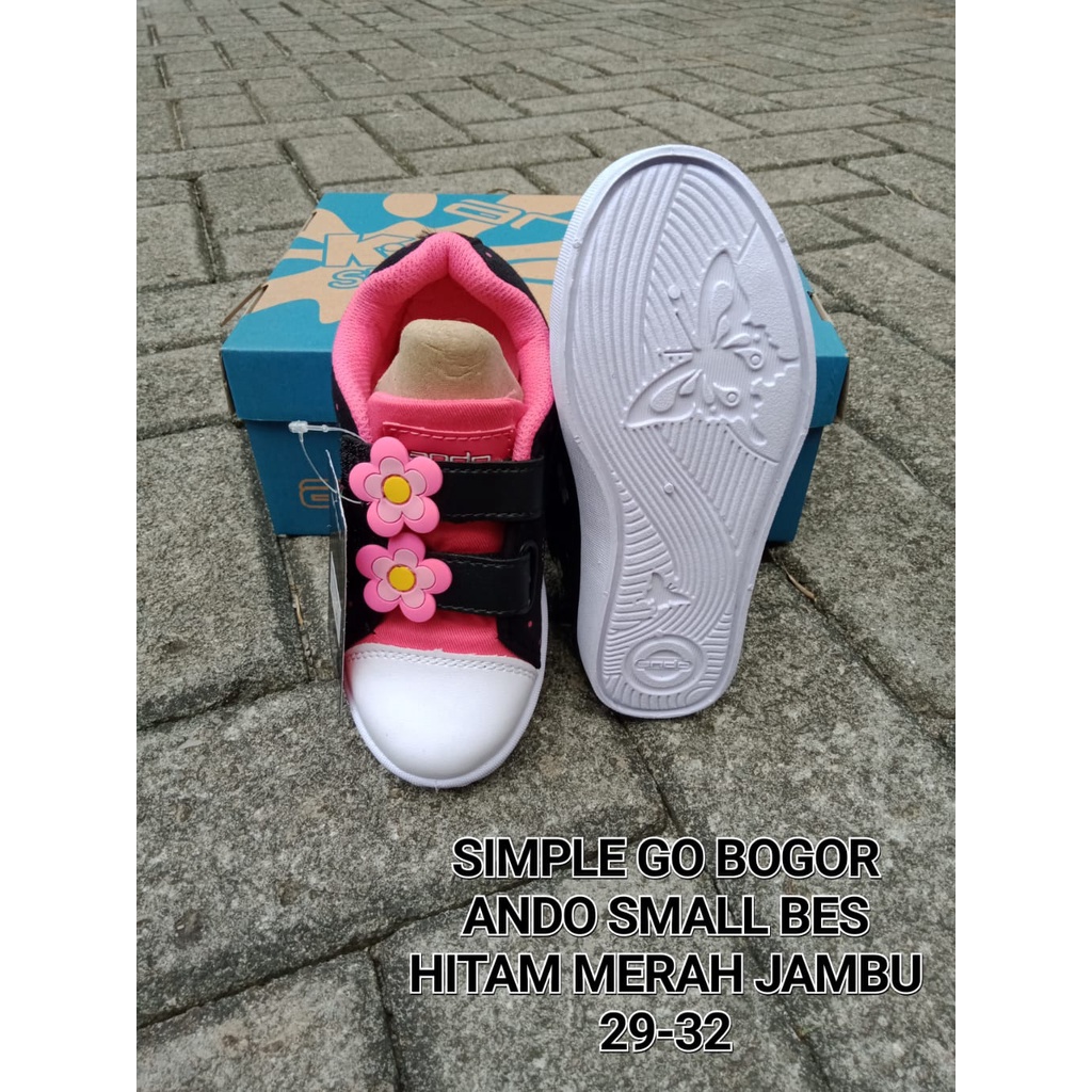 SEPATU ANAK PEREMPUAN TK SD SNEAKERS ANDO VELCRO LILY CANDY AND SMALL BES 25-32