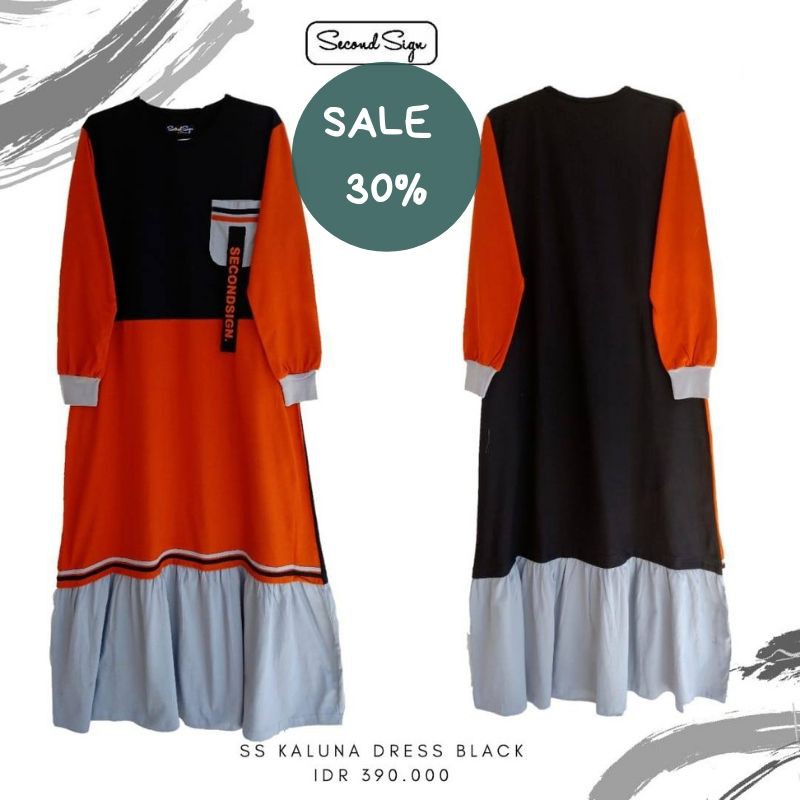 gamis kaos kaluna dress second sign ori