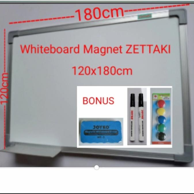 

Papan tulis magnet whiteboard gantung single face ZETTAKI 120x180cm