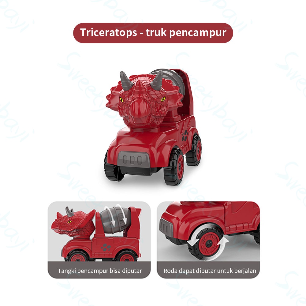 Sweetybayi Mobil mobilan anak dinosaur Mainan mobil truk