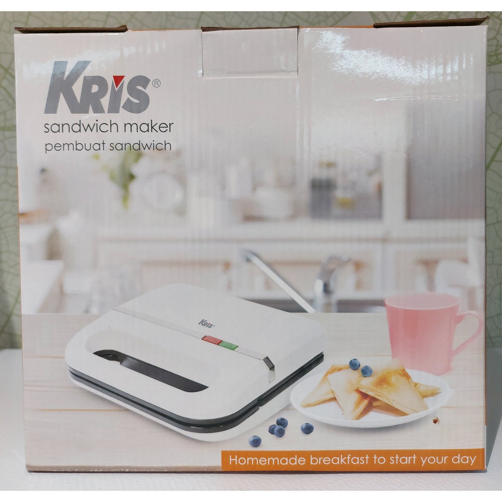 SANDWICH MAKER 2 SLICE / TOASTER PEMBUAT ROTI / PEMANGGANG 700W WHITE