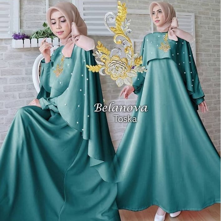 Baju Original MCL BELANOVA Maxi Dress Muslim Modern Panjang Hijab Fashion Wanita Gamis Termurah 2018