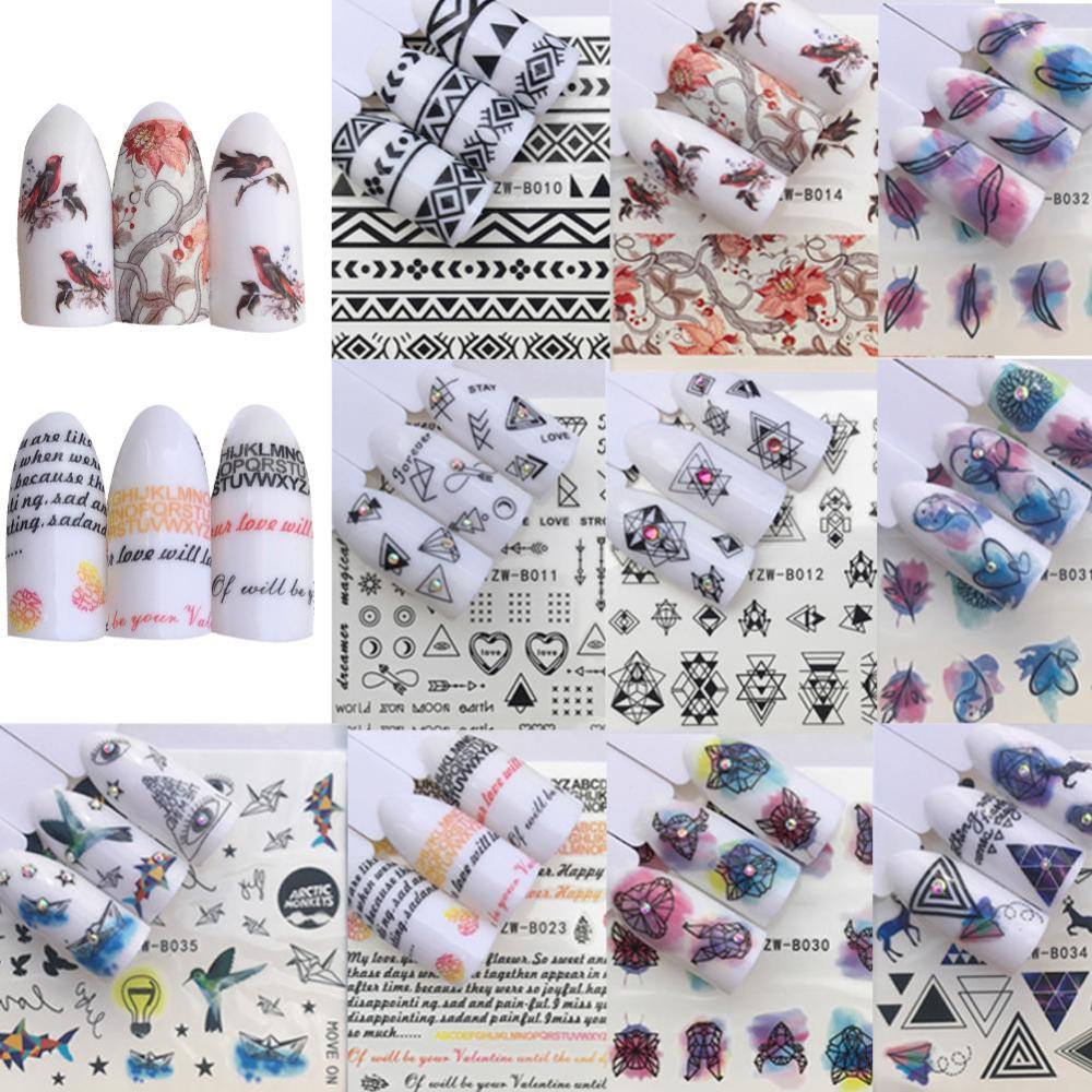 Timekey you A5K3 Stiker Kuku Motif Bungageometri Anti Air Untuk Dekorasi Nail Artmanicure