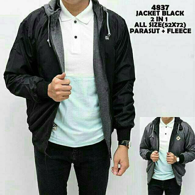 Jaket BB bolak-balik parasut pria wanita