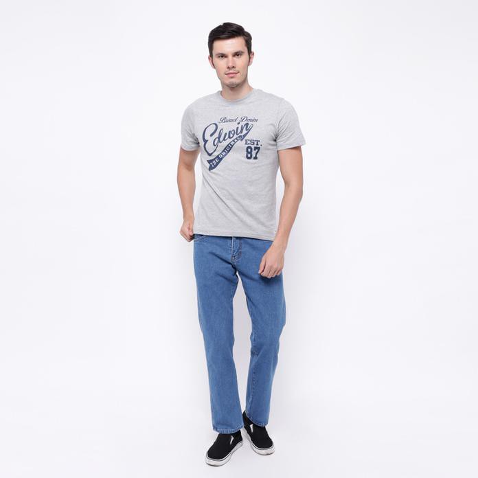 Edwin Celana Jeans Reguler Fit Pria Panjang Medium Blue Vegas 02 - Biru Muda, 30 Best Quality