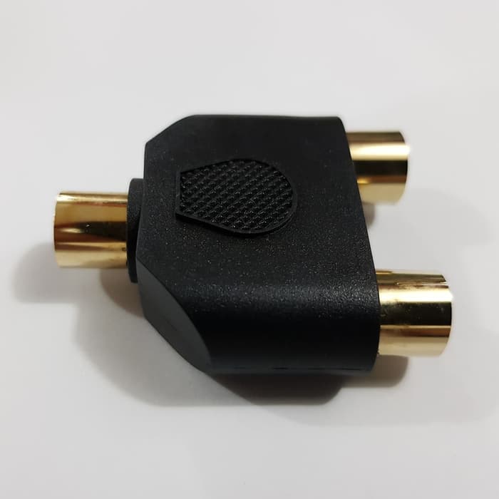 Y Jack Cabang Antena TV - Konektor Splitter T Connector 2 Way Paralel - Jek Antenna Male To 2 Female