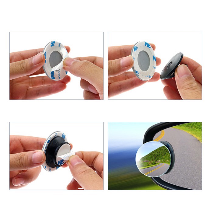 Kaca Spion Mobil Cermin Bulat Kecil 360-derajat Dapat Disesuaikan ultra-clear frameless Bantu Bolak Balik Kaca Cermin blind spot mirror
