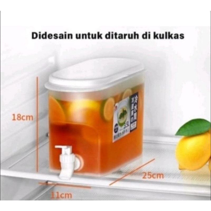 DISPENSER KULKAS 3,5 - 4L AIR MINUM JUS JUICE KRAN INFUSED WATER BOTOL MINUM GALON WATER