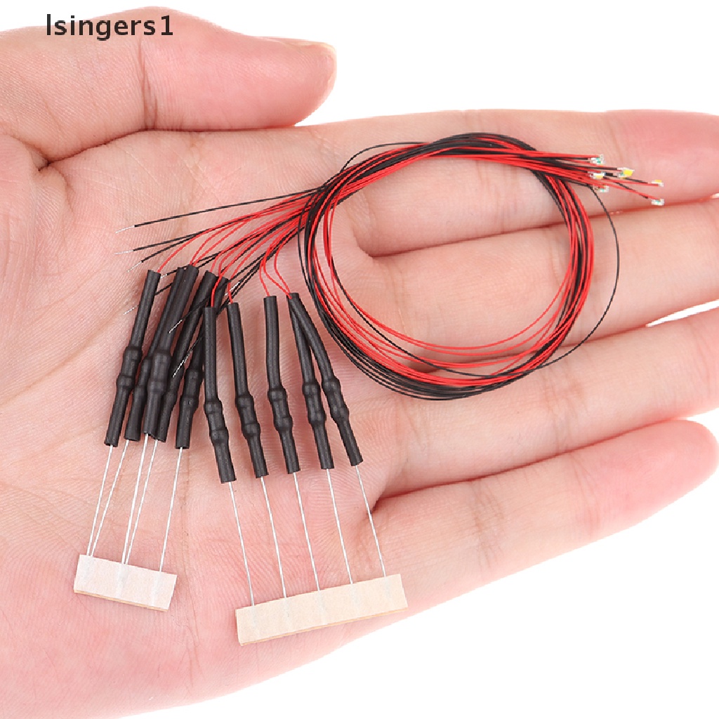 (lsingers1) 10pcs Lampu led t0603wm pre-soldered micro 0.1mm Kabel Tembaga Putih smd 0603 Panjang 20cm