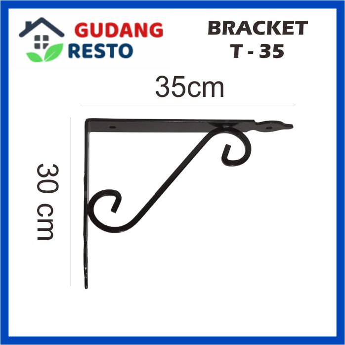 TIPE T 35 RAK / SIKU BRACKET BESI HIAS MOTIF DINDING AMBALAN PENYANGGA