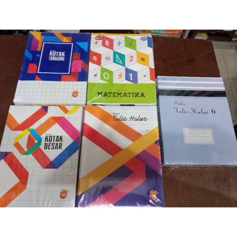 Buku kotak besar / Buku Tulis halus / Buku garis 6 / Buku kota tanggung / buku kotak kecik / buku matematika