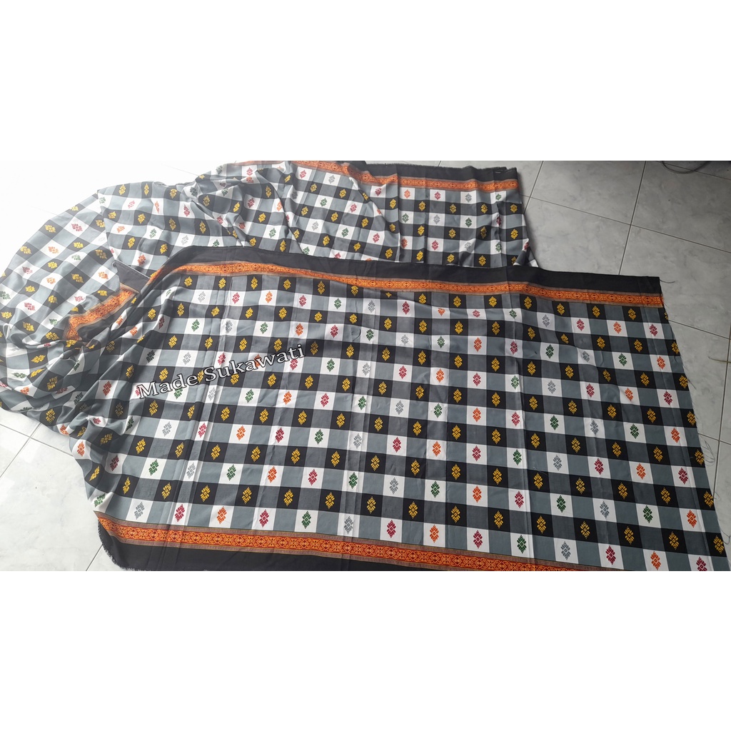 (Bukan sarung) Kain meteran kotak catur poleng bali motif meteran lebar 110cm