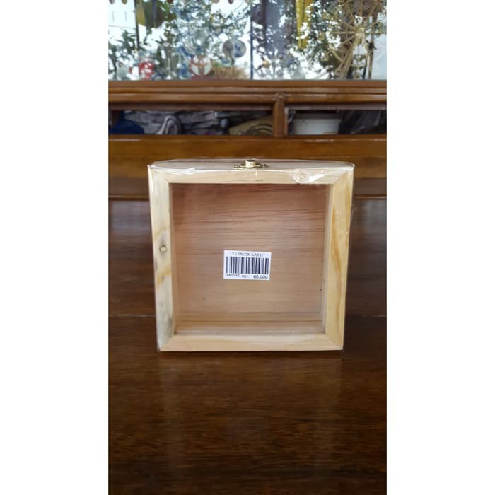 Tempat Kotak Cincin Kayu Kotak Perhiasan Hantaran Pernikahan Kotak Perhiasan Kaca 98-0142