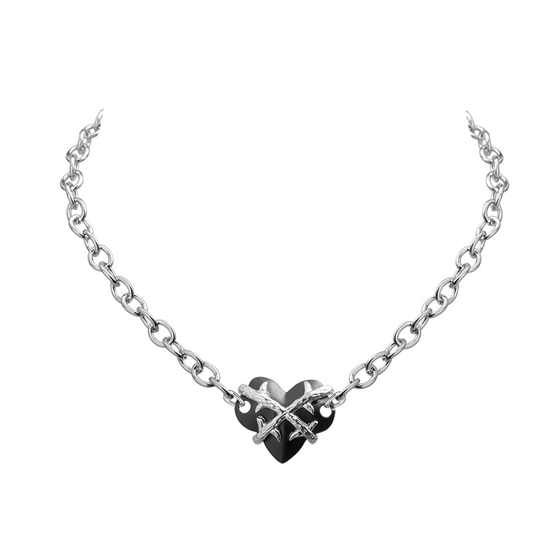 Black Love Necklace Accessories Clavicle Chain Wild Hip Hop