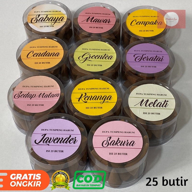 [25 pcs] AROMATHERAPY Bukhur Dupa Tumpeng Kerucut HARUM / INCENSE CONE FRAGANCES