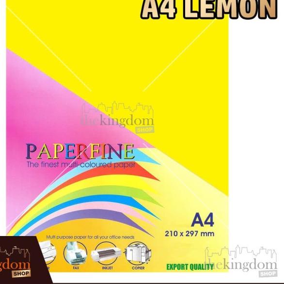 

۩ Paperfine Kertas HVS Warna A4 Lemon Kuning Tua / Isi 100 Lembar ™