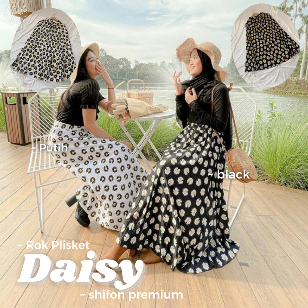 Rok Plisket Daisy Premium/ Rok Daisy / Rok Wanita / Rok Bunga Wanita / Daisy Skirt