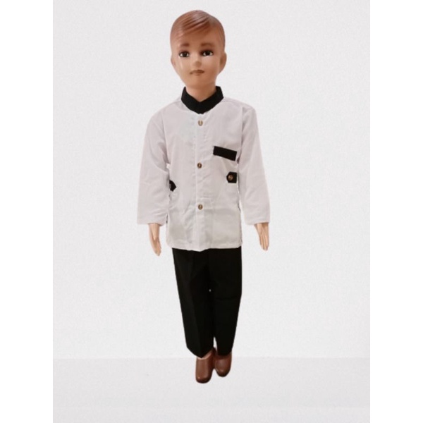 Setelan Jasko Anak Laki-laki Warna Putih Hitam
