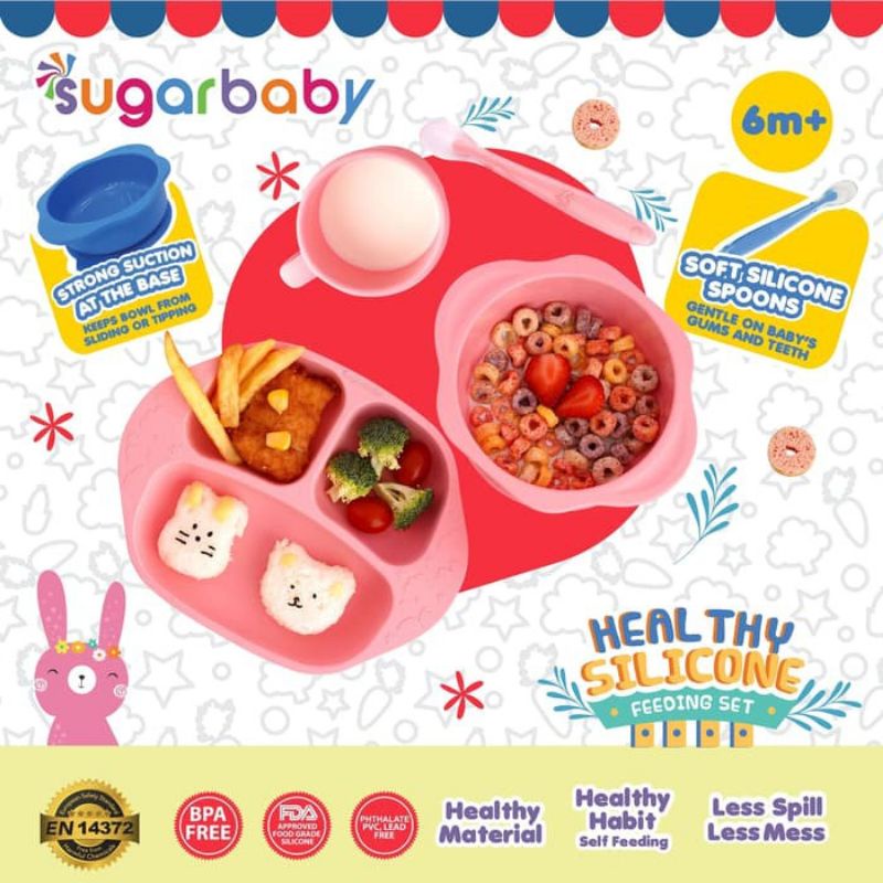 SugarBaby 4 in 1 Healthy Silicone Feeding Set (isi 4) Sugar Baby