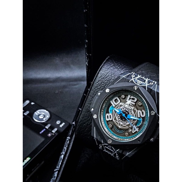 JAM TANGAN PRIA TALI KULIT 4,8CM TANGGAL AKTIF