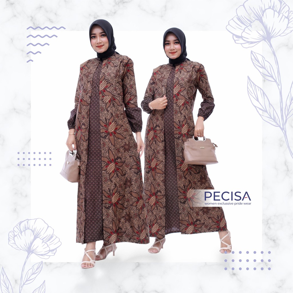 Pecisa Wear / Gamis batik eksklusif original brand Pecisa Wear / motif D