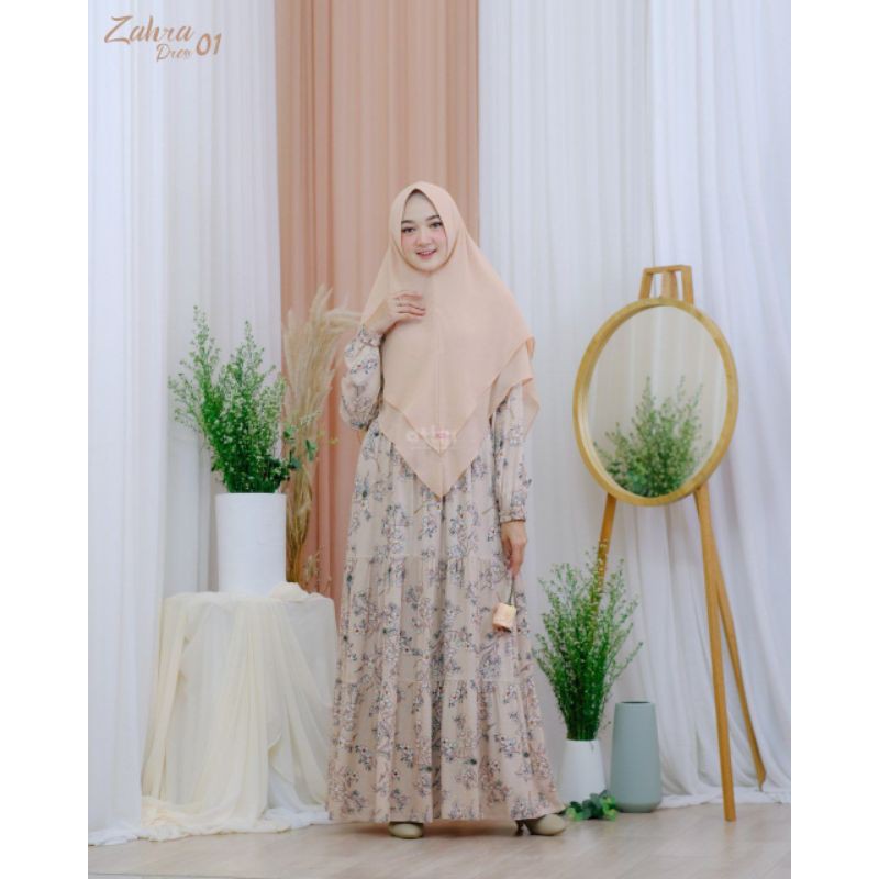 Attin Gamis Motif Bunga Zahra Dress