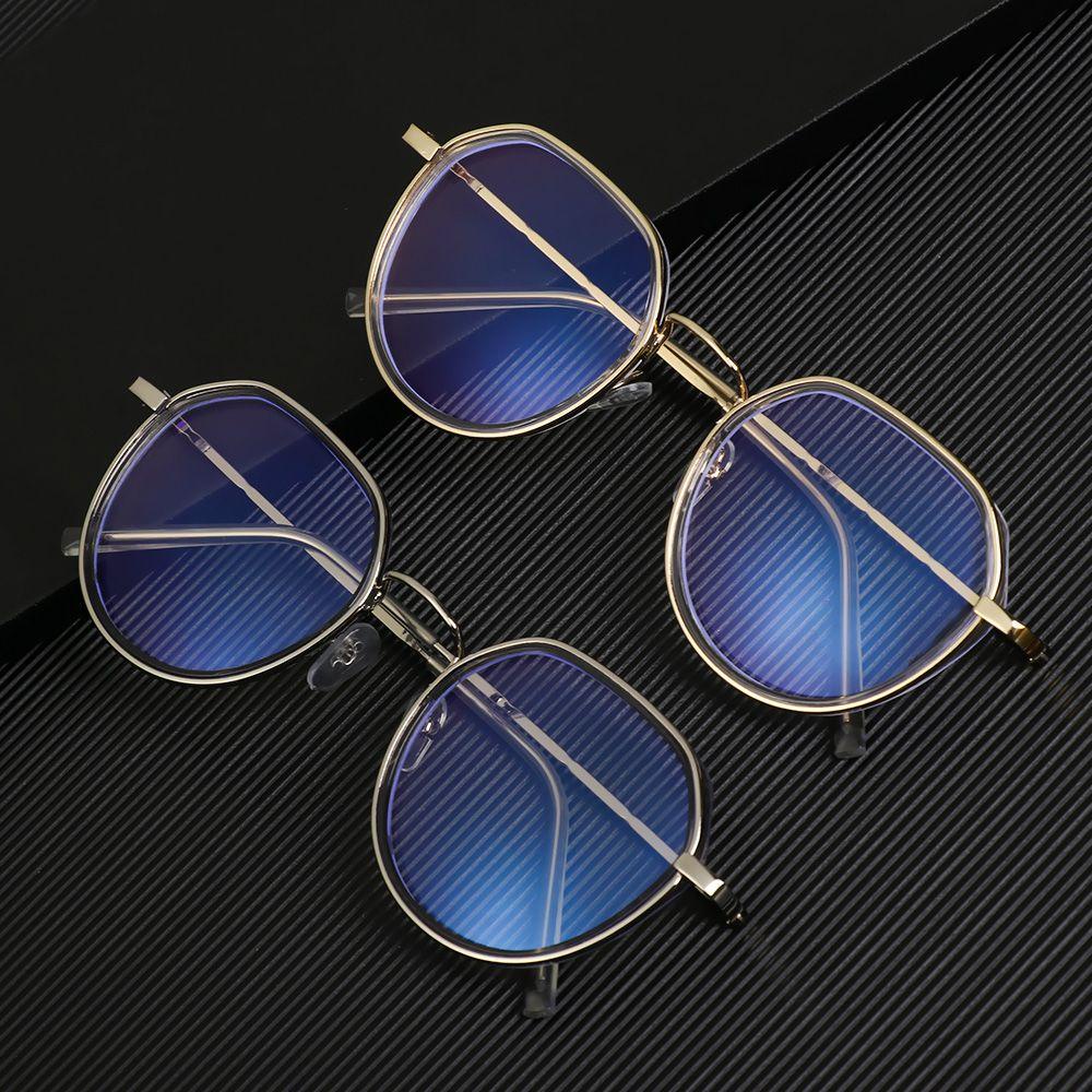 ❈ROWAN❈ Fashion Vintage Glasses Anti Radiation Retro Round Frame Myopia Eyeglasses Reduces Eye Strain Anti Blue Light Plain glasses Unisex Optical Eyewear/Multicolor