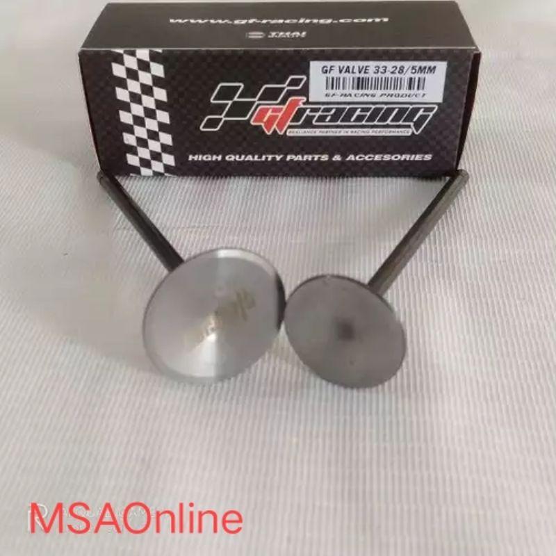 Klep Set Payung Klep 33 28 Batang 5 MM Merk GF Racing