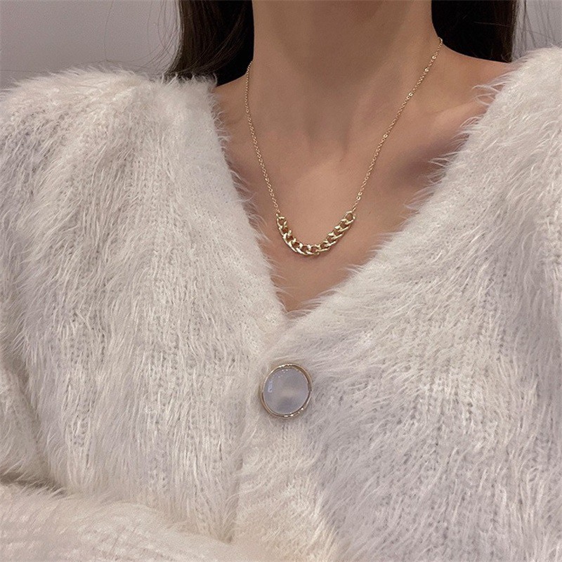 Kalung Rantai Electroplating Gaya Retro Korea