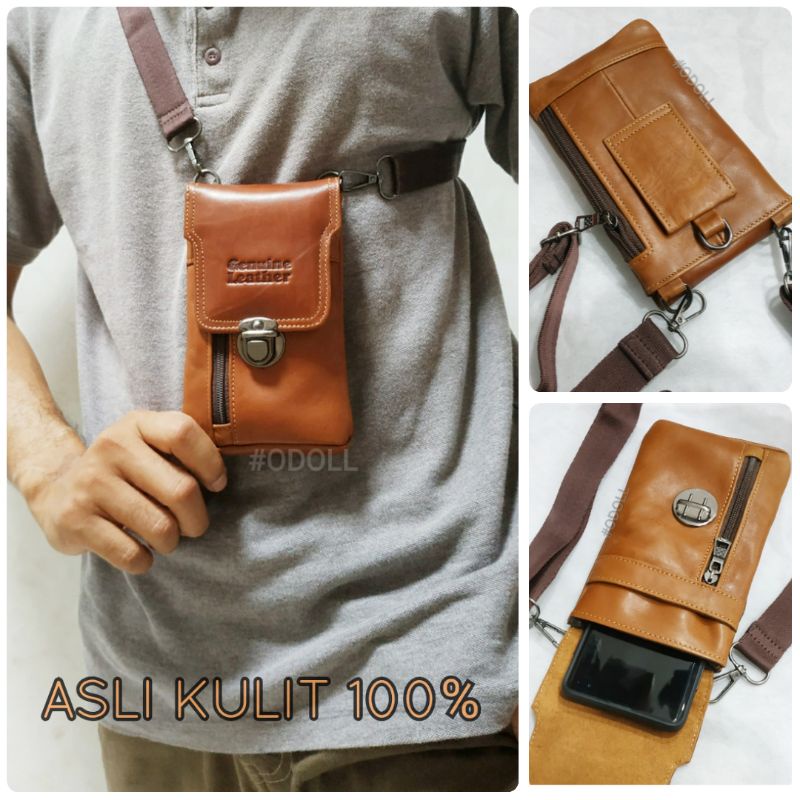 Sarung Hp Kulit Asli Waistbag HPO