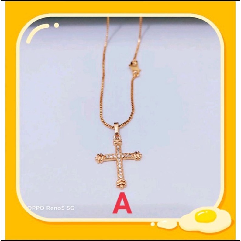 Kalung salib perhiasan xuping aksesoris fashion wanita dewasa K0231