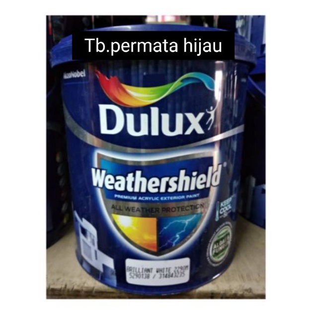 Cat dulux weathershield exterior/cat dulux luar 2,5kg briliant white/cat luar/cat dinding luar