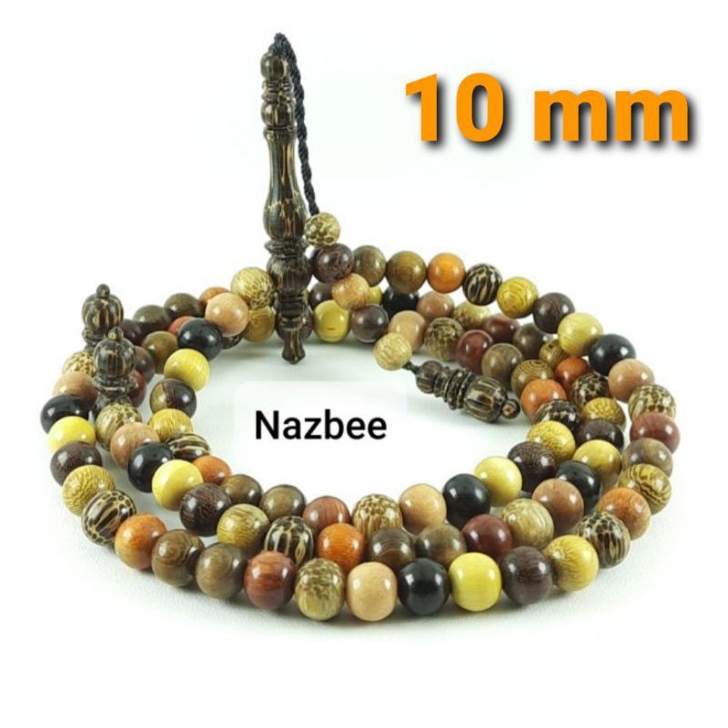 Tasbih Kayu Kombinasi 12 Macam Kayu Bertuah - Size 10mm