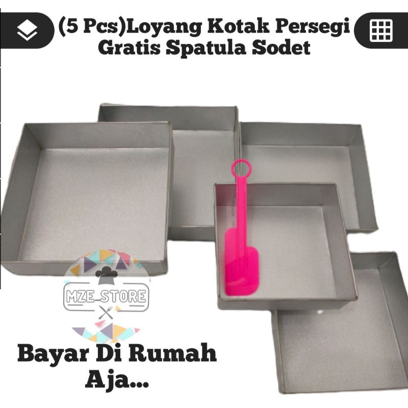 LOYANG KUE JUMBO PERSEGI 5 SUSUN GRATIS SODET