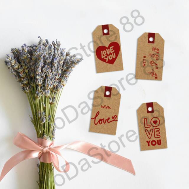 

1 set (isi 40 pcs) Hang Tag Goodie Bag/ Hampers/ Souvenir Valentine - mix 4 designs