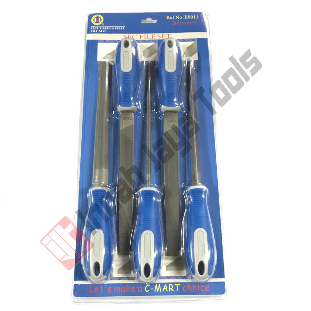 C-MART Kikir Besi Set 8 Inch 200 mm Heavy Duty Tembaga Metal PVC