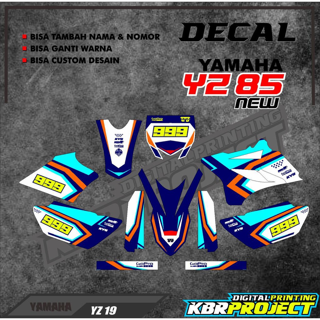 Decal Yz 85 New Kode 19 Stiker Variasi Full Body List Motor Trail Yz 85 New Bebek Bisa Custom Bebas