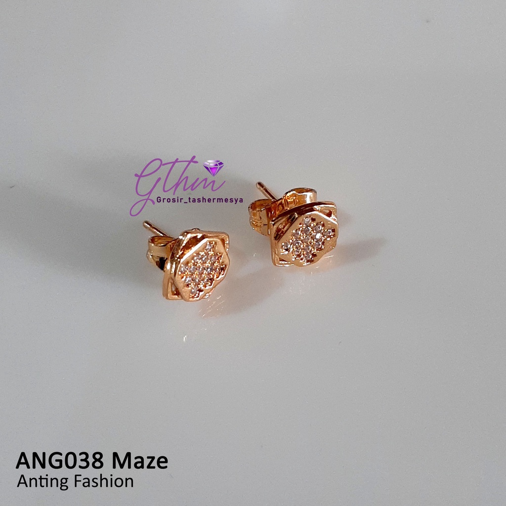 Anting Wanita Maze Perhiasan Import Model Stud Anti karat Bisa dipakai sehari-hari simple fashionable ang038 gthm