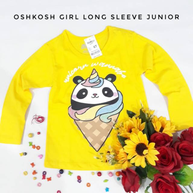 Kaos Anak Perempuan Oshkosh Long Sleeve Junior Warna Kuning