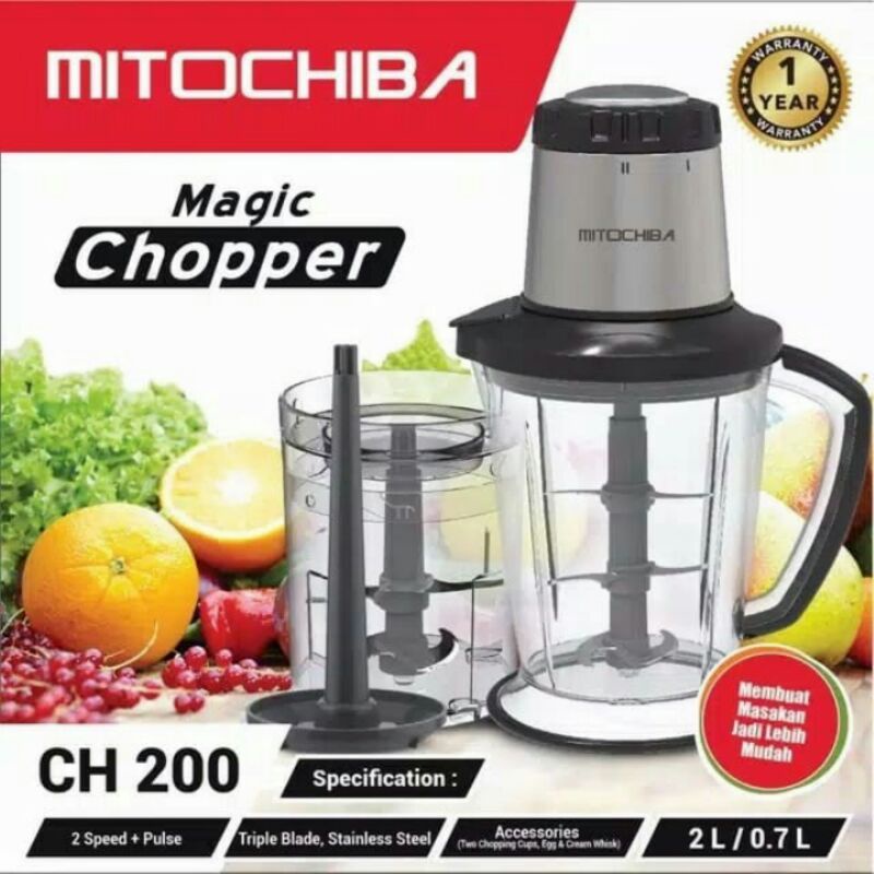 Mitochiba Food Chopper Blender 3 pisau MITO MITOCHIBA CH-200 Resmi