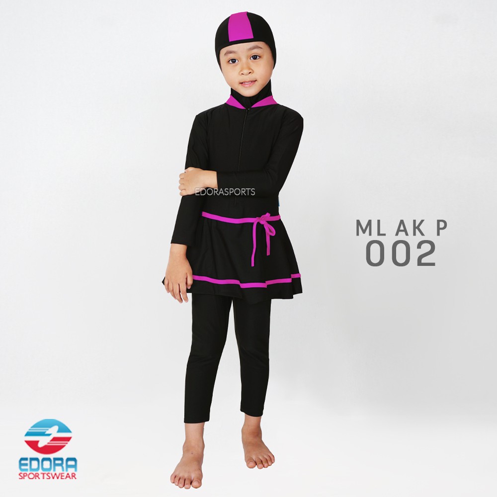 EDORA Baju Renang Anak Cewe Muslim Usia TK Kids Perempuan Muslimah ML AK