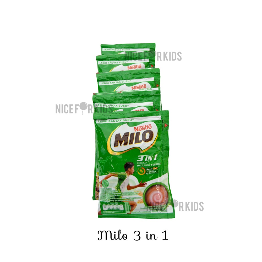 Susu Milo 3in1 Activ-Go Cokelat Renceng Isi 10 x 35gr / Susu Anak