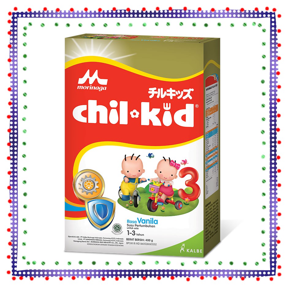 chil mil REG 400 gr Morinaga CHIL KID 3 susu pertumbuhan bayi rasa vanila 1-3 tahun